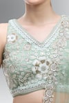 Buy_Samyukta Singhania_Green Tissue, Net Embroidery, Beads, Sequins, Zari, Stones, Pearls Lehenga Set _Online_at_Aza_Fashions