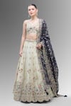 Buy_Samyukta Singhania_Cream Tissue, Viscose, Rayon Beads, Sequins, Embroidered Classic Lehenga Set _at_Aza_Fashions