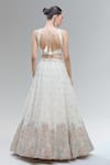 Shop_Samyukta Singhania_Cream Polyester, Georgette Embroidery, Beads, Sequins, Classic Lehenga Set _at_Aza_Fashions
