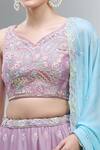 Samyukta Singhania_Lavender Polyester, Georgette Embroidery, Beads, Sequins, Classic Lehenga Set_at_Aza_Fashions