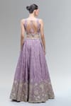 Shop_Samyukta Singhania_Lavender Satin, Polyester, Chiffon Beads, Sequins, Zari, Embroidery Lehenga Set _at_Aza_Fashions