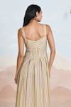 Shop_Baise Gaba_Multi Color Cotton V-neck Sunbloom Striped Maxi Dress _at_Aza_Fashions