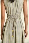 Baise Gaba_Green Cotton Round Neck Daisy Midi Dress _at_Aza_Fashions