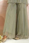 Buy_Baise Gaba_Green Chiffon Embroidery Halter Neck Wingsong Gharara Set 