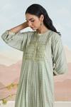 Buy_Baise Gaba_Green Cotton Embroidery Round Neck Fiora Kurta Set 