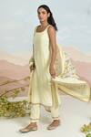 Shop_Baise Gaba_Beige Square Neck Mariglow Kurta Set _at_Aza_Fashions