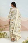 Shop_BAISE GABA_Beige Round Neck Dahlia Printed Kurta Set _at_Aza_Fashions