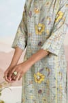 Shop_BAISE GABA_Green Cotton Embroidery Round Neck Floret Printed Kurta Set 