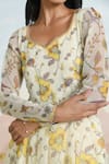 BAISE GABA_Beige Chiffon, Cotton Embroidery Floral Print Anarkali Set _at_Aza_Fashions