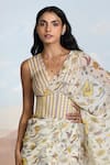 Baise Gaba_Yellow Candystripe Corset Belt _at_Aza_Fashions