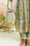 Baise Gaba_Green Tassels Jasmera Chiffon Potli _Online_at_Aza_Fashions