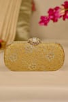 Buy_AMYRA_Mustard Cut Work Tarang Capsule Clutch _Online_at_Aza_Fashions
