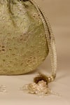 Buy_AMYRA_Green Embroidery, Cut Work Tarang Potli Bag 