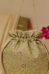Shop_AMYRA_Green Embroidery, Cut Work Tarang Potli Bag 