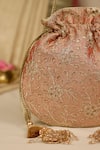 Shop_AMYRA_Brown Embroidery Tarang Cutwork Potli Bag 