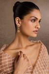 Tarun Tahiliani_Gold Plated Stones Pear Cushion Silver Danglers _Online_at_Aza_Fashions