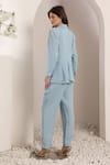 Shop_Saaj by Ankita_Blue Beads Light Cloudburst Blazer Set _at_Aza_Fashions