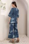 Shop_Saaj by Ankita_Blue Denim Starstruck Tie-dye Pant Set _at_Aza_Fashions