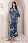 Buy_Saaj by Ankita_Blue Denim Starstruck Tie-dye Pant Set _Online_at_Aza_Fashions