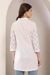 Shop_Saaj by Ankita_White Cotton Embroidery Collared Shirt _at_Aza_Fashions