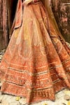 Buy_Amaltas Couture_Orange Silk, Net, Organza Zari, Beads, Embroidery Burnt Zardozi Lehenga Set _Online_at_Aza_Fashions