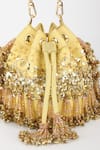 Varun Bahl_Lavender Beads, Sequins Lemon Luxe Potli Bag _at_Aza_Fashions