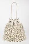Shop_Varun Bahl_Ivory Pearls Dream Leather Potli Handbag _Online_at_Aza_Fashions