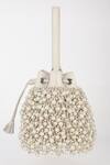 Shop_Varun Bahl_Ivory Pearls Dream Leather Potli Handbag 