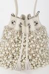 Buy_Varun Bahl_Ivory Pearls Dream Leather Potli Handbag _Online