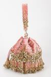 Varun Bahl_Rose Gold Sequins, Tassels Glimmer Potli _Online_at_Aza_Fashions