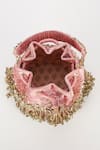 Buy_Varun Bahl_Rose Gold Sequins, Tassels Glimmer Potli _Online_at_Aza_Fashions