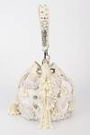 Varun Bahl_Ivory Embroidery, Pearls, Rhinestones Snow Blossom Potli Bag _Online_at_Aza_Fashions