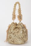 Shop_Varun Bahl_Gold Embroidery, Sequins Aura Designer Potli _at_Aza_Fashions