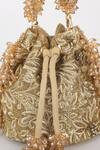 Varun Bahl_Gold Embroidery, Sequins Aura Designer Potli _at_Aza_Fashions