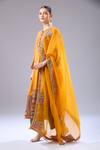 Buy_Debyani + Co_Orange Silk Embroidery Round Neck Kurta Set With Dupatta 