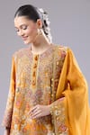 Debyani + Co_Orange Silk Embroidery Round Neck Jaal Kurta Salwar Set _at_Aza_Fashions