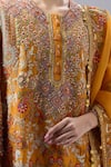 Shop_Debyani + Co_Orange Silk Embroidery Round Neck Jaal Kurta Salwar Set 
