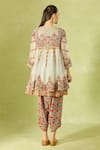 Shop_Debyani + Co_Multi Color Chiffon, Cotton Embroidery, Sequins Round Neck Short Anarkali Set _at_Aza_Fashions