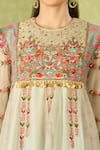 Shop_Debyani + Co_Multi Color Chiffon, Cotton Embroidery, Sequins Round Neck Short Anarkali Set _Online_at_Aza_Fashions