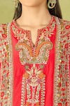 Buy_Debyani + Co_Red Silk Embroidery Round Neck Kurta Set _Online_at_Aza_Fashions