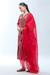 Buy_Debyani + Co_Red Silk Embroidery Round Neck Resham Kurta Set 