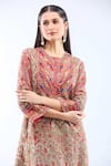Buy_Debyani + Co_Multi Color Silk Embroidery Round Neck Kurta Set _Online_at_Aza_Fashions