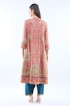 Shop_Debyani + Co_Multi Color Silk Embroidery Round Neck Kurta Set _at_Aza_Fashions