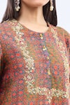 Debyani + Co_Multi Color Silk Embroidery Round Neck Printed Kurta Set _at_Aza_Fashions
