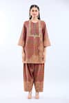 Buy_Debyani + Co_Multi Color Silk Embroidery Round Neck Printed Kurta Set 