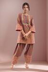 Buy_Debyani + Co_Multi Color Silk Embroidery Round Neck Printed Kurta Set _at_Aza_Fashions