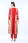 Shop_Debyani + Co_Red Silk Embroidery Round Neck Kurta Set With Dupatta _at_Aza_Fashions