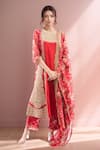 Buy_Debyani + Co_Red Silk Embroidery Round Neck Kurta Set With Dupatta _at_Aza_Fashions