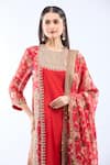 Buy_Debyani + Co_Red Silk Embroidery Round Neck Kurta Set With Dupatta _Online_at_Aza_Fashions