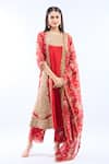 Shop_Debyani + Co_Red Silk Embroidery Round Neck Kurta Set With Dupatta _Online_at_Aza_Fashions